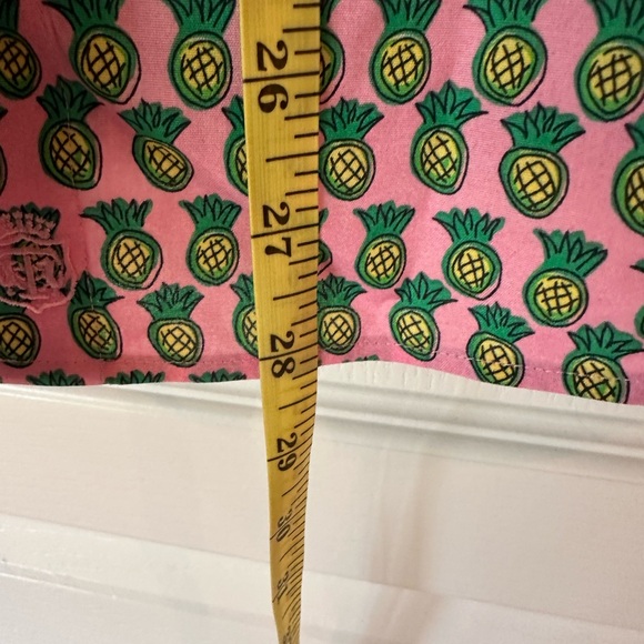 NON-IRON SLEEVELESS PERFECT SHIRT Pink and Green Pineapple Print 14 **NWOT - Picture 7 of 9